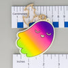 NerdyKeppie-Glow in the Dark Ghost Pride Keychain-Lesbian