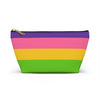 NerdyKeppie Lesbian Pride Flag Zipper Pouch with T-Bottom. A zippered accessory/makeup bag featuring a t-bottom and a lesbian flag pattern. This lesbian pride zipper pouch is fully lined and comes in two sizes.