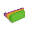 NerdyKeppie Lesbian Pride Flag Zipper Pouch with T-Bottom. A zippered accessory/makeup bag featuring a t-bottom and a lesbian flag pattern. This lesbian pride zipper pouch is fully lined and comes in two sizes.