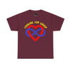 NerdyKeppie "Looking for Group" Cotton Polyamory Pride Tee Shirt. A unisex cotton tee shirt with a "Looking for Group" design on it in polyamory pride colors. This polyamory pride tee shirt has a classic fit.