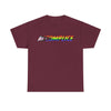 NerdyKeppie "Accomplice" Cotton Progress Pride Tee Shirt. A unisex cotton tee shirt with an "Accomplice" design on it in rainbow pride colors. This gay pride tee shirt has a classic fit.