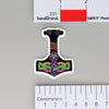 NerdyKeppie Mjolnir Pride Sticker. A NerdyKeppie matte sticker of a Mjolnir/Thor's Hammer with knotwork in eight different pride flags. This pride sticker ships from Portland, Oregon.