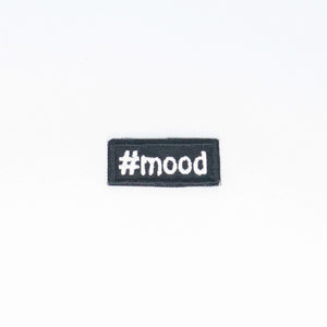 NerdyKeppie's "#Mood" Embroidered Patch are stitched on sturdy rectangular duck cloth and backed with vinyl fuse.