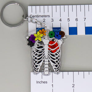 NerdyKeppie-Proud to the Bone Human Ribcage Pride Keychain-More Color More Pride