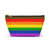 NerdyKeppie More Color More Pride Zipper Pouch with T-Bottom. A zippered accessory/makeup bag featuring a t-bottom and a More Color More Pride/Philly Pride flag pattern. This More Color More Pride zipper pouch is fully lined and comes in two sizes.