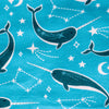 A NerdyKeppie Narwhals in Space Flannel Heat & Cold Pack. A microwaveable heat and cold pack featuring a narwhal-themed design, great gift for friends with, you know, achy joints and stuff.