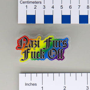 NerdyKeppie-"Nazi Furs Fuck Off" Acrylic Pride Pin-Red