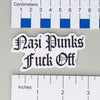 NerdyKeppie "Nazi Punks Fuck Off" Pride Sticker. Our NerdyKeppie "Nazi Punks Fuck Off" stickers ship from Portland Oregon and feature black Old English text on matte white vinyl.