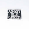 NerdyKeppie's No Hooked Backing "Angry Old Queer" Embroidered Queer Pride Patch are stitched on sturdy rectangular duck cloth and backed with vinyl fuse.