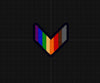 NerdyKeppie's No Hooked Backing Stackable Pride Chevron Embroidered Pride Patch are stitched on black duck cloth and backed by sturdy vinyl fuse.