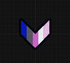 NerdyKeppie's No Hooked Backing Stackable Pride Chevron Embroidered Pride Patch are stitched on black duck cloth and backed by sturdy vinyl fuse.