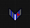 NerdyKeppie's No Hooked Backing Stackable Pride Chevron Embroidered Pride Patch are stitched on black duck cloth and backed by sturdy vinyl fuse.