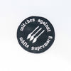 NerdyKeppie's No Hooked Backing "Witches Against White Supremacy" Embroidered Patch are stitched on black duck cloth and backed by sturdy vinyl fuse.