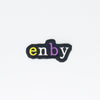 NerdyKeppie's No Hooked Backing "enby" Embroidered Non-Binary Pride Patch are stitched on black duck cloth and backed by sturdy vinyl fuse.