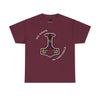 NerdyKeppie "No Nazis In Valhalla" Mjolnir Cotton Rainbow Gay Pride Tee Shirt. A unisex cotton tee shirt with a "No Nazis In Valhalla" design on it in rainbow pride colors. This gay pride tee shirt has a classic fit.