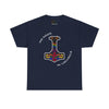 NerdyKeppie "No Nazis In Valhalla" Mjolnir Cotton Rainbow Gay Pride Tee Shirt. A unisex cotton tee shirt with a "No Nazis In Valhalla" design on it in rainbow pride colors. This gay pride tee shirt has a classic fit.