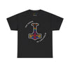 NerdyKeppie "No Nazis In Valhalla" Mjolnir Cotton Rainbow Gay Pride Tee Shirt. A unisex cotton tee shirt with a "No Nazis In Valhalla" design on it in rainbow pride colors. This gay pride tee shirt has a classic fit.