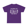 NerdyKeppie "No Spoons Left Only Knives" Cotton Disability Pride Tee Shirt. A unisex cotton tee shirt with a "No Spoons Left Only Knives" design on it. This disability pride tee shirt has a classic fit.