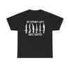 NerdyKeppie "No Spoons Left Only Knives" Cotton Disability Pride Tee Shirt. A unisex cotton tee shirt with a "No Spoons Left Only Knives" design on it. This disability pride tee shirt has a classic fit.