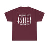 NerdyKeppie "No Spoons Left Only Knives" Cotton Disability Pride Tee Shirt. A unisex cotton tee shirt with a "No Spoons Left Only Knives" design on it. This disability pride tee shirt has a classic fit.