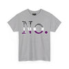 NerdyKeppie "No." Typewriter Font Cotton Ace Pride Tee Shirt. A unisex cotton tee shirt with a "No." design on it in asexual pride colors. This ace pride tee shirt has a classic fit.