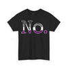 NerdyKeppie "No." Typewriter Font Cotton Ace Pride Tee Shirt. A unisex cotton tee shirt with a "No." design on it in asexual pride colors. This ace pride tee shirt has a classic fit.