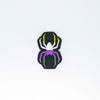 NerdyKeppie's Non-Binary BONEYARD Spider Embroidered Pride Patch are shaped like their namesake and stitched on black duck cloth!