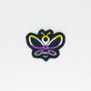 NerdyKeppie's Non-Binary Bee Embroidered Pride Patch are shaped like their namesake and stitched on black duck cloth!