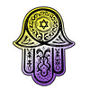 NerdyKeppie Hamsa Pride Acrylic Earrings. Our acrylic gay pride Hamsa earrings have hypoallergenic steel hooks. These comfortable earrings are a great gay pride gift and ship from Portland, Oregon.