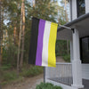 NerdyKeppie Non-Binary Pride Flag (Indoor/Outdoor). A Non-Binary Pride flag made from durable, weather-resistant poly canvas: this Pride celebration flag makes a great home decoration or casual cape!