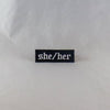 NerdyKeppie's Old English Font Embroidered Pronoun Patch are stitched on sturdy rectangular duck cloth and backed with vinyl fuse.