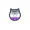 NerdyKeppie's Owl Embroidered Pride Patch are shaped like their namesake and stitched on black duck cloth!