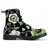 NerdyKeppie Painted Floral Synthetic Leather Agender Pride Boots. 