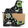 NerdyKeppie Painted Floral Synthetic Leather Agender Pride Boots. 