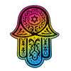 NerdyKeppie Hamsa Pride Acrylic Earrings. Our acrylic gay pride Hamsa earrings have hypoallergenic steel hooks. These comfortable earrings are a great gay pride gift and ship from Portland, Oregon.