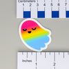 NerdyKeppie L'il Ghosties Pride Sticker. Our Pride ghost stickers measure 3" x 2.5". The vinyl sticker is of a colorful, cute, spoopy ghostie in your choice of pride flags.