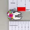 NerdyKeppie Proud to the Bone Cave Bear Skull Pride Enamel Pins. A Cave Bear skull pride enamel pin for our Proud to the Bone project. This prehistoric pin is wearing an adorable crown of flowers!