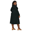 A person wearing a NerdyKeppie Peppers & Clocks Gay Men's Pride Long Sleeve Midi Dress With Pockets. 