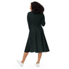 A person wearing a NerdyKeppie Peppers & Clocks Gay Men's Pride Long Sleeve Midi Dress With Pockets. 