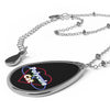 "Polycule Cat" Oval Rainbow Gay Pride Necklace