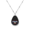 "Polycule Cat" Oval Rainbow Gay Pride Necklace
