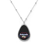 "Polycule Pup" Oval Rainbow Gay Pride Necklace