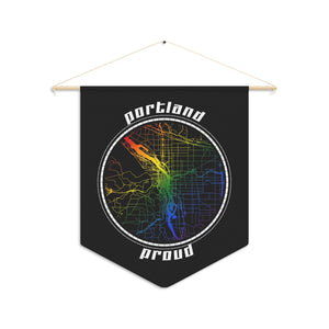 NerdyKeppie "Portland Proud" Rainbow Gay Pride Pennant. 