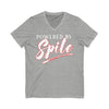 NerdyKeppie "Powered By Spite" V-Neck Tee Shirt. 