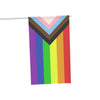 NerdyKeppie Progress Pride Flag (Indoor/Outdoor). A Progress Pride flag made from durable, weather-resistant poly canvas: this Pride celebration flag makes a great home decoration or casual cape!