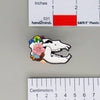 NerdyKeppie Proud to the Bone Cave Bear Skull Pride Enamel Pins. A Cave Bear skull pride enamel pin for our Proud to the Bone project. This prehistoric pin is wearing an adorable crown of flowers!