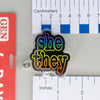 NerdyKeppie Pronouns Rainbow Gay Pride Badge Holder/ID Card Holder. This pride badge holder offers a choice of 6 sets of pronouns. Our badge reel with rainbow pride pronoun choices shows your LGBTQ+ support at work!