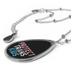"Protect Trans Kids" Oval Trans Pride Necklace