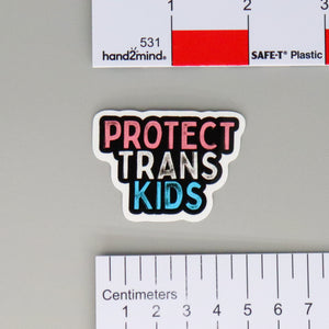 NerdyKeppie "Protect Trans Kids" Sticker. A NerdyKeppie sticker reading Protect Trans Kids. This trans pride sticker ships from Portland, Oregon.