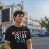 NerdyKeppie "Protect Trans Kids" Unisex Cotton Trans Pride Tee Shirt. 
